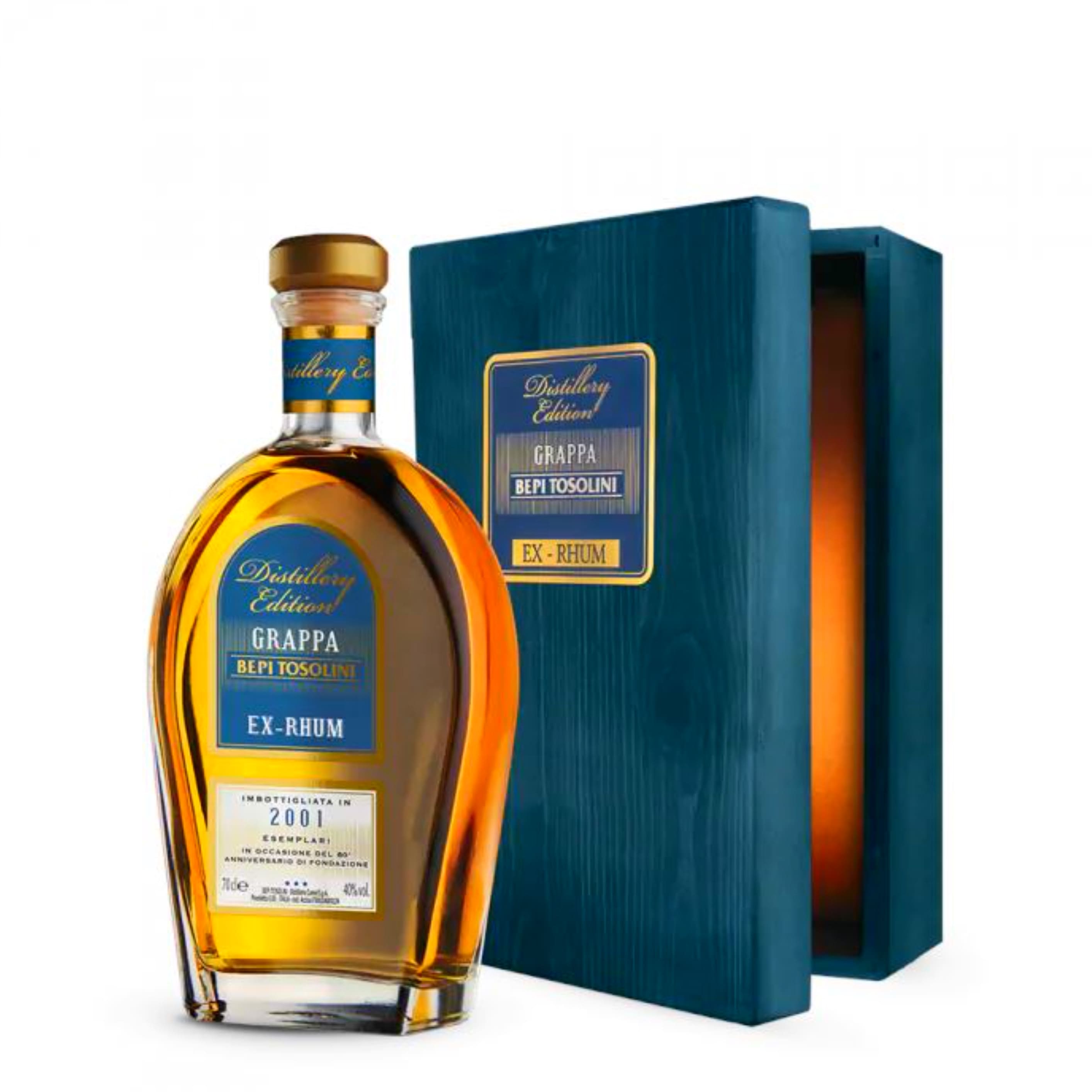 Граппа Bepi Tosolini Grappa Ex-Rhum Barrique 40% 0.7 л gift box